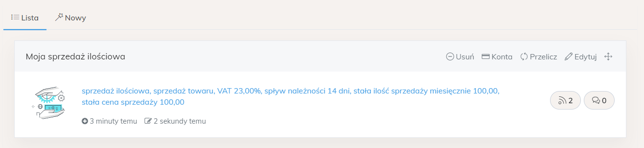 kreatory przychody ilościowe