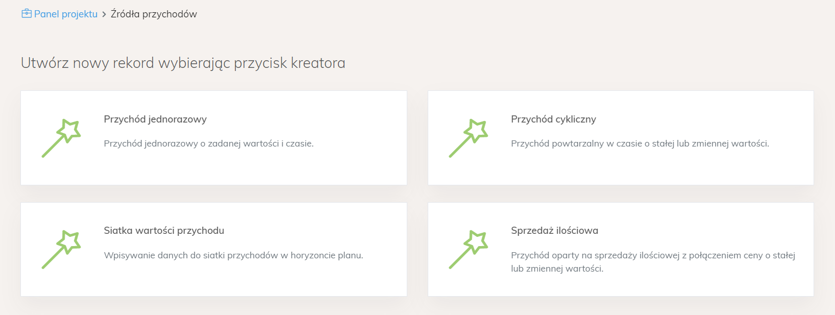 kreatory przychodów ze sprzedaży