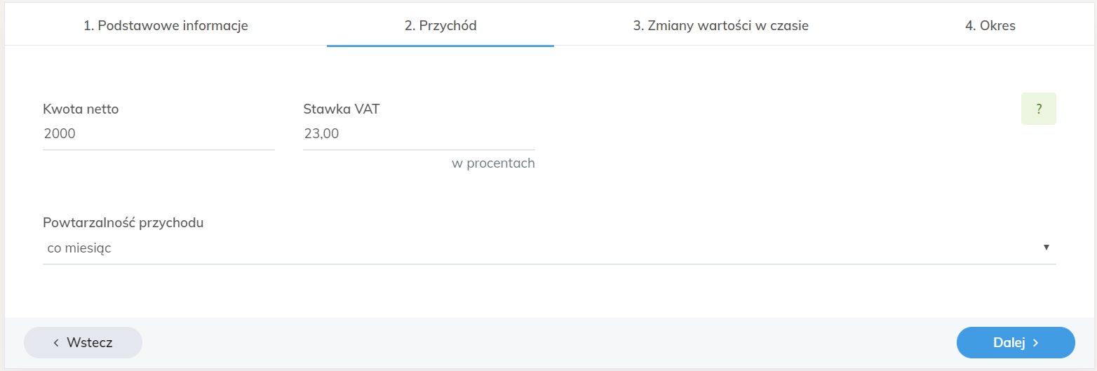 kreatory przychodów cyklicznych krok 2