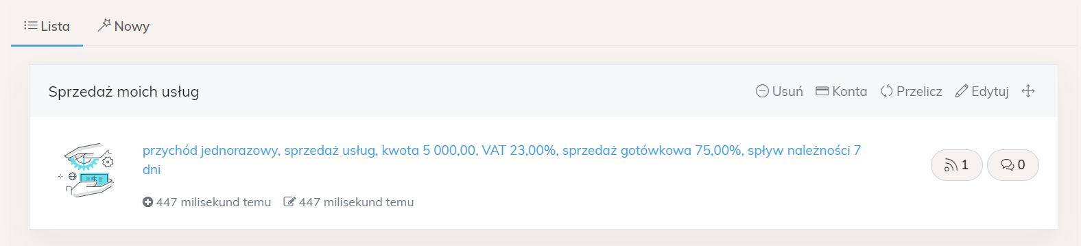 kreatory przychodów ze sprzedaży krok 2