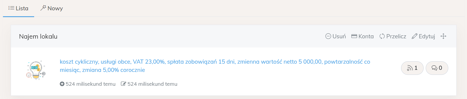 element koszt cykliczny