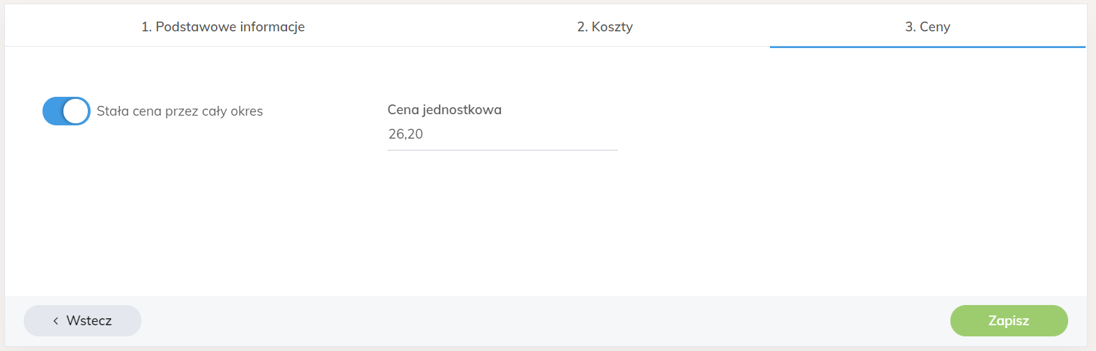 koszt ilościowy krok 3