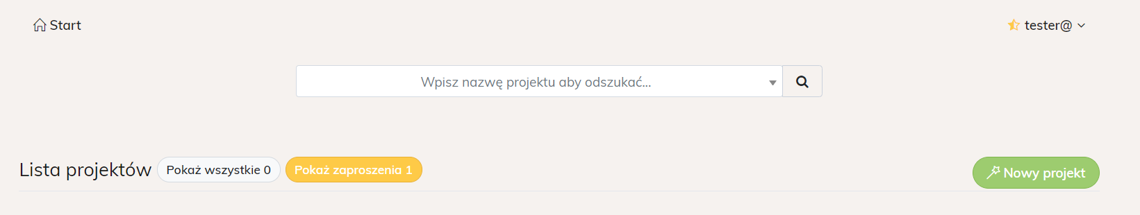 Pokaz zaproszenia do projektu